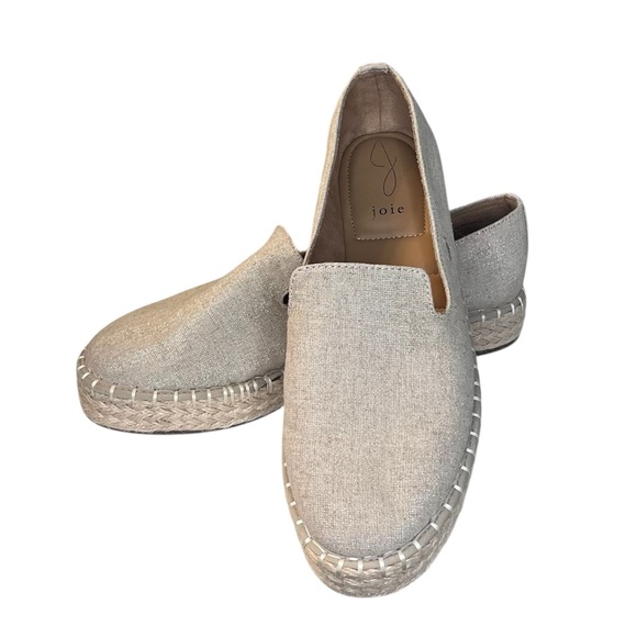 Joie Shoes - Joie Cara Metallic Beige Espadrille Flats
